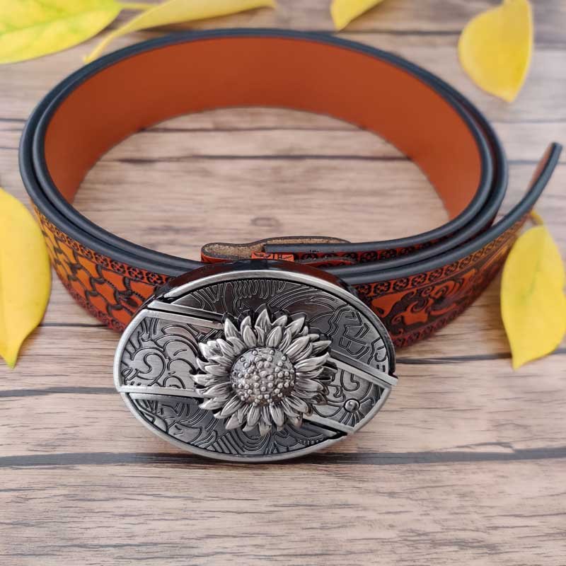 🎄Christmas Flash Sale-50% OFF-Genuine Leather Belt With Knife Buckle- Buy 2 Free Shipping