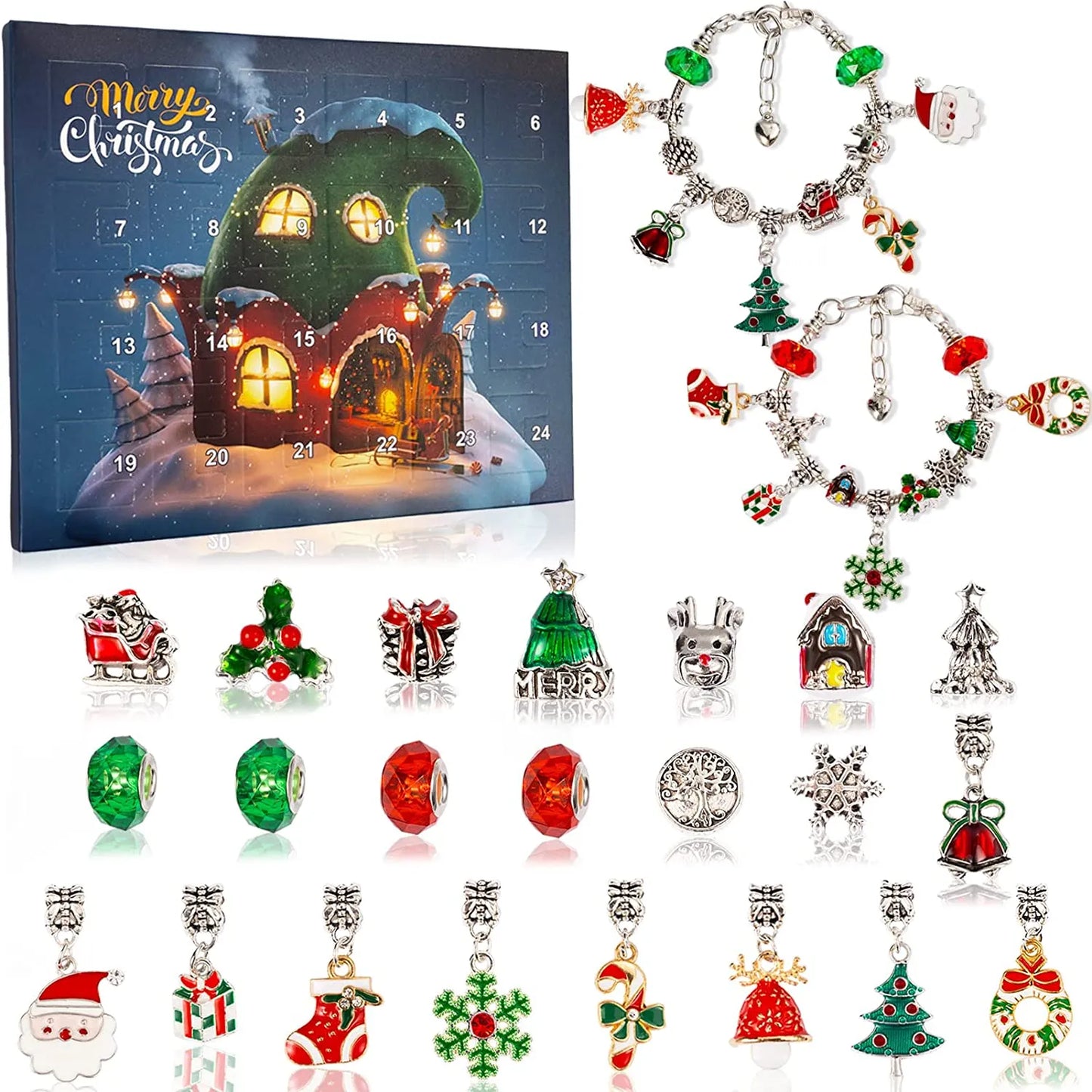 🔥Last Day 50% OFF🎄DIY CHRISTMAS ADVENT CALENDAR BRACELETS KIT-Buy 2 Free Shipping