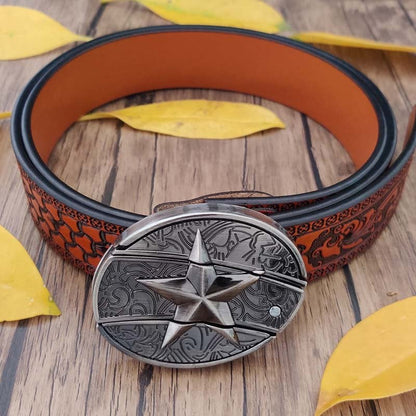 🎄Christmas Flash Sale-50% OFF-Genuine Leather Belt With Knife Buckle- Buy 2 Free Shipping