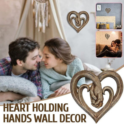 💞Handmade Heart Holding Hands Wall Decor - Forever Love