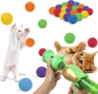 Interactive Cat Toy Ball Launcher Gun