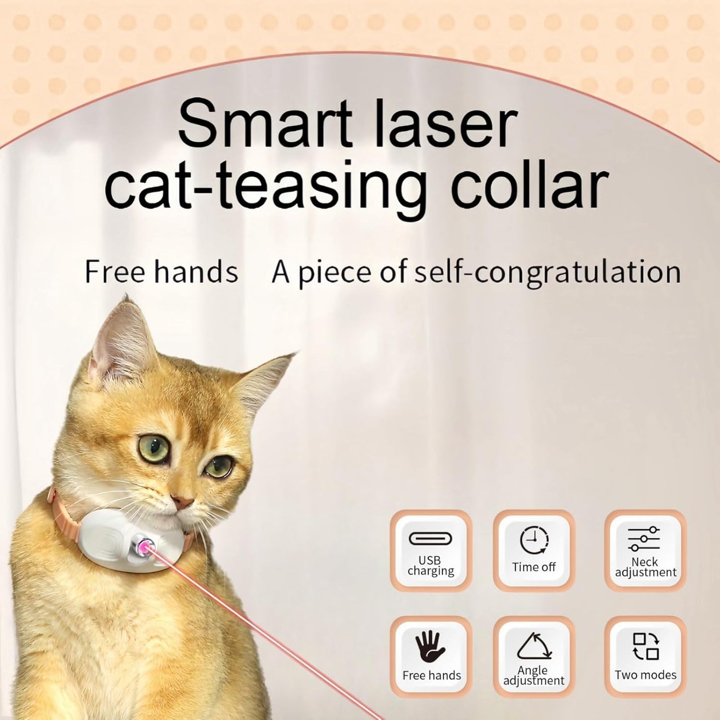 Adjustable Laser Teaser Collar for Cats