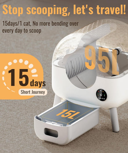 Powerful Automatic Simple Easy Self Cleaning Cat Litter Box-110L