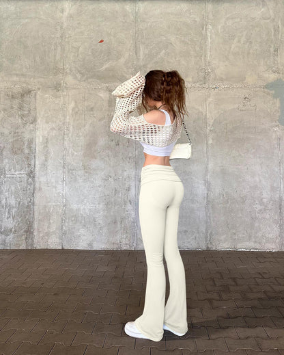 🔥This Week's Special Offer 49% OFF -Fold Over Flared Yoga Pants -Buy 2 Free shipping