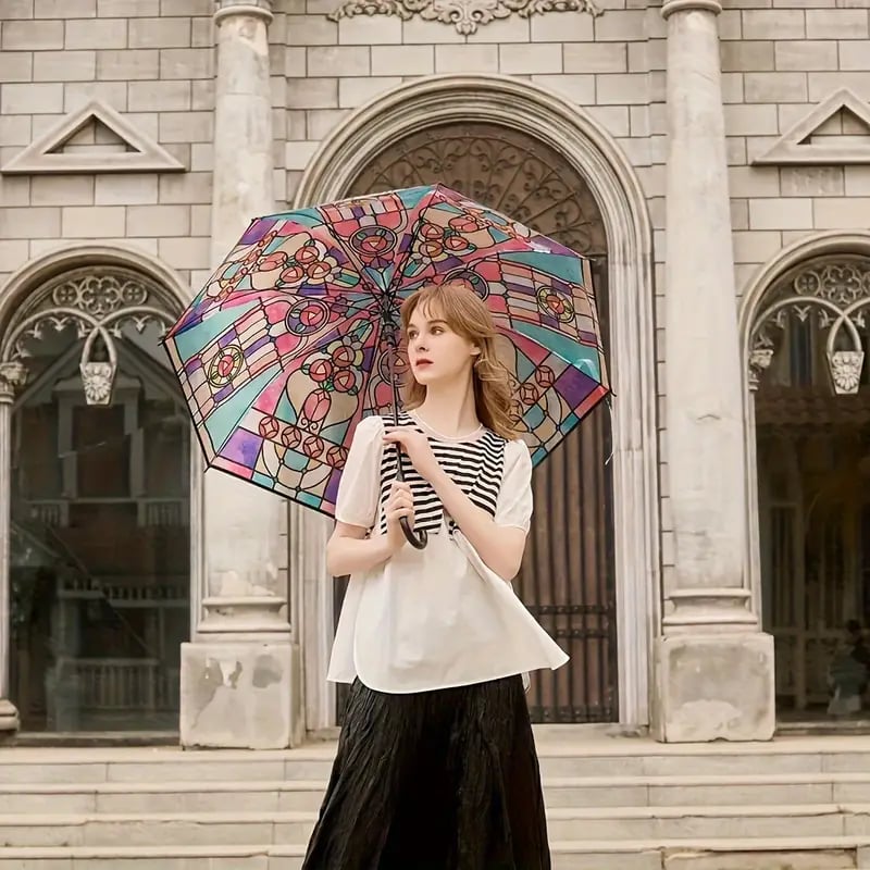 🔥This Week's Special Offer 49% OFF - Vintage Stained Glass Automatic Umbrella