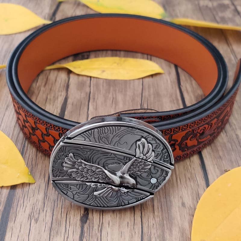 🎄Christmas Flash Sale-50% OFF-Genuine Leather Belt With Knife Buckle- Buy 2 Free Shipping