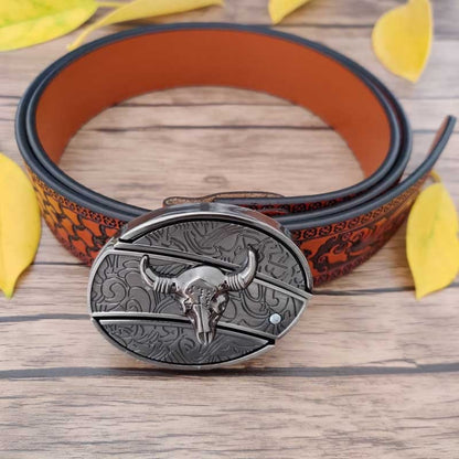 🎄Christmas Flash Sale-50% OFF-Genuine Leather Belt With Knife Buckle- Buy 2 Free Shipping