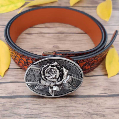 🎄Christmas Flash Sale-50% OFF-Genuine Leather Belt With Knife Buckle- Buy 2 Free Shipping