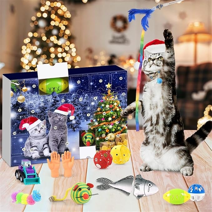 🔥LAST 48 HOURS 49% OFF - 🐱2024 CHRISTMAS COUNTDOWN CAT TOYS ADVENT CALENDAR