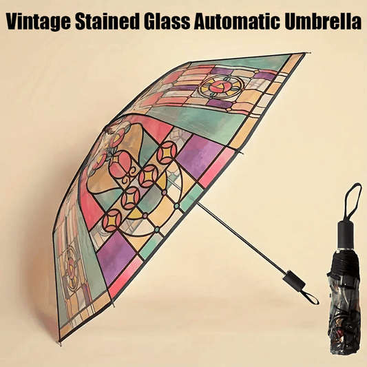 🔥This Week's Special Offer 49% OFF - Vintage Stained Glass Automatic Umbrella