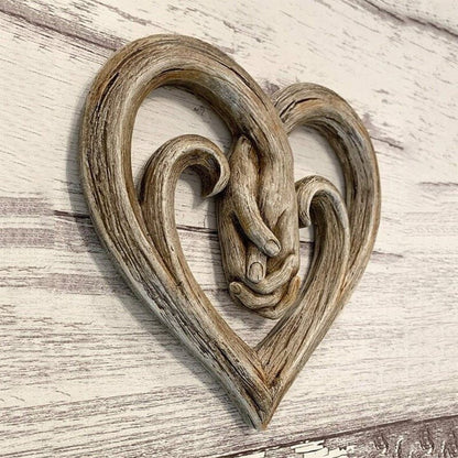 💞Handmade Heart Holding Hands Wall Decor - Forever Love