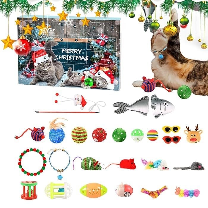 🔥LAST 48 HOURS 49% OFF - 🐱2024 CHRISTMAS COUNTDOWN CAT TOYS ADVENT CALENDAR